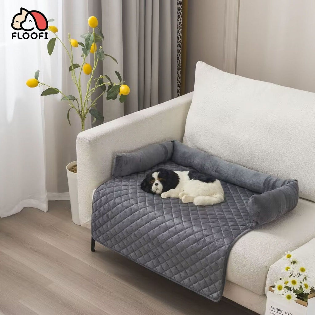 FLOOFI Pet Sofa Cover with Bolster M Size (Grey)