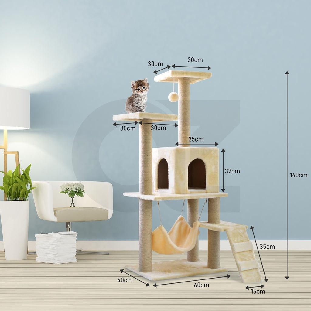 Floofi Cat Tree (138cm Dark Grey)