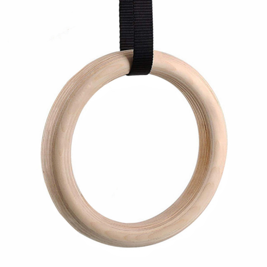 VERPEAK Wooden Gymnastic Rings with Adjustable Straps Heavy Duty Exercise Gym Rings (Wooden)