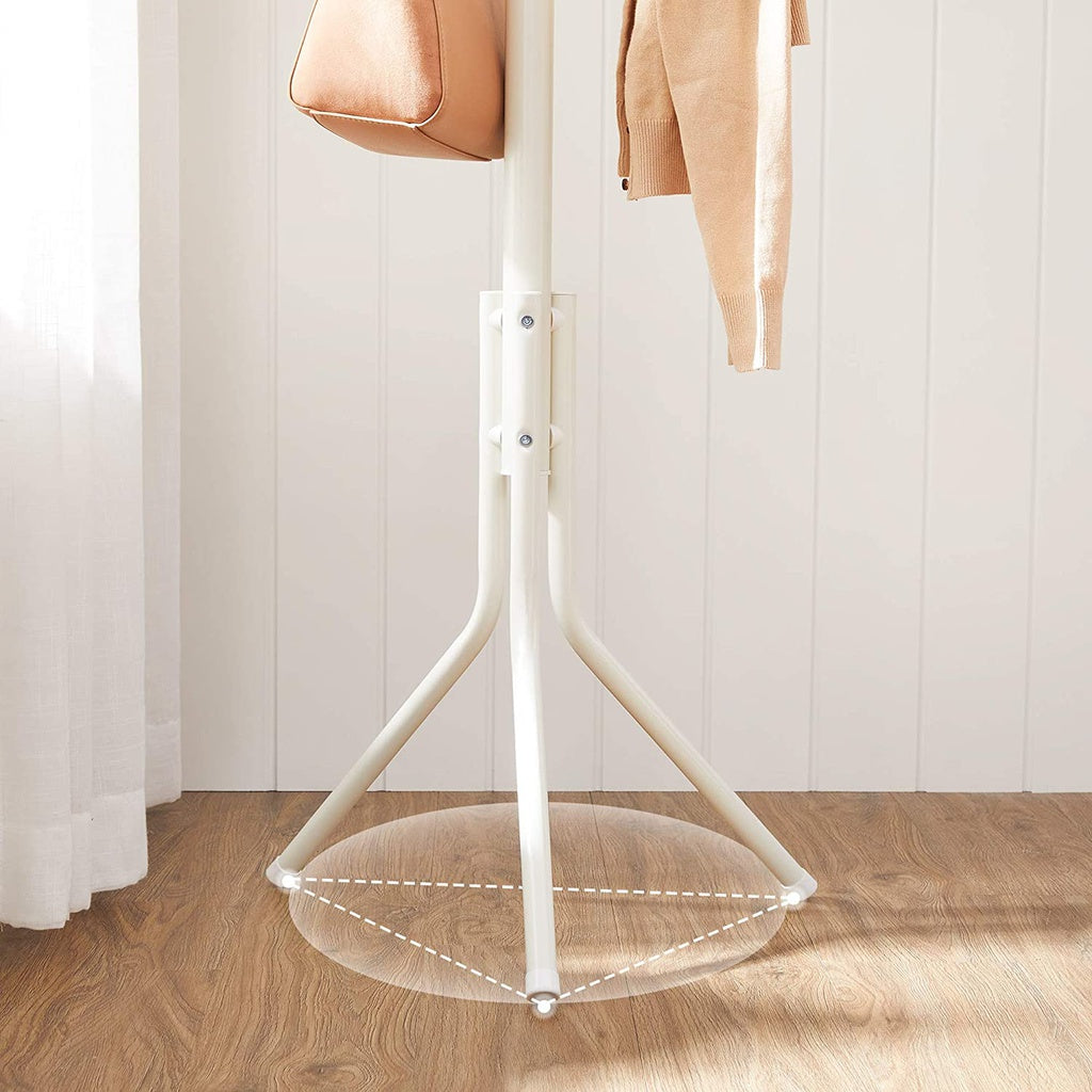 SONGMICS Metal Coat Rack 182 cm Tall Hall Tree White