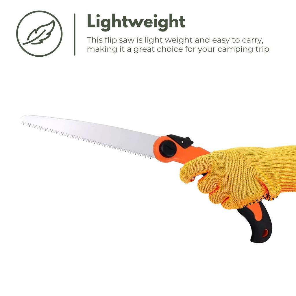 KILIROO Camping Flip Saw 8-Inch Blade Tree Trimming Foldable Pruning Hand Saw