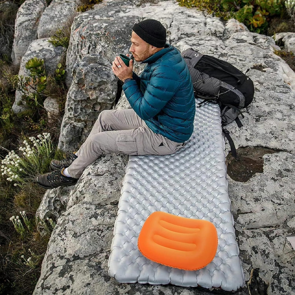 KILIROO Inflatable Camping Travel Pillow - Orange