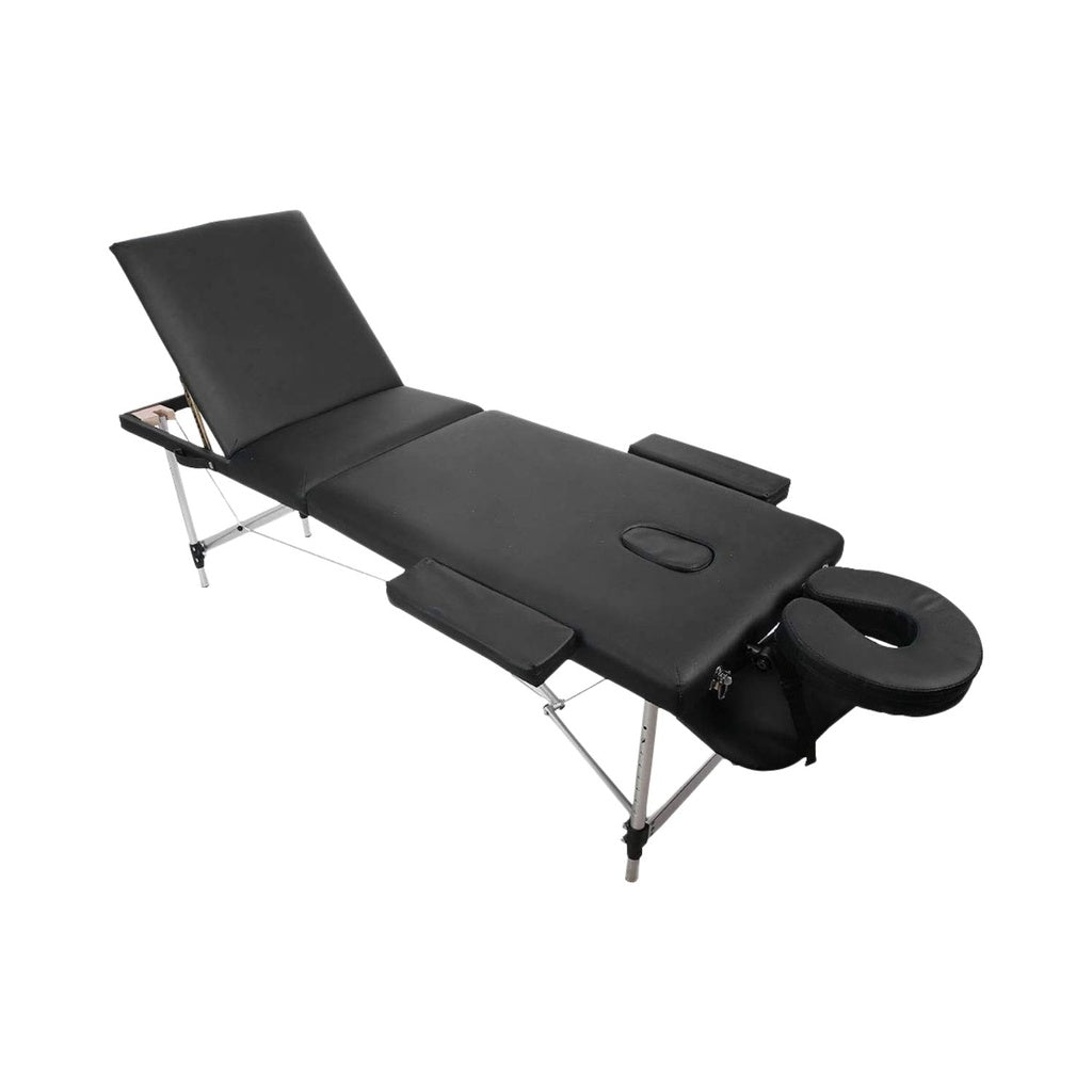 ONIREST 3 Fold Adjustable Portable Massage Bed （Black）