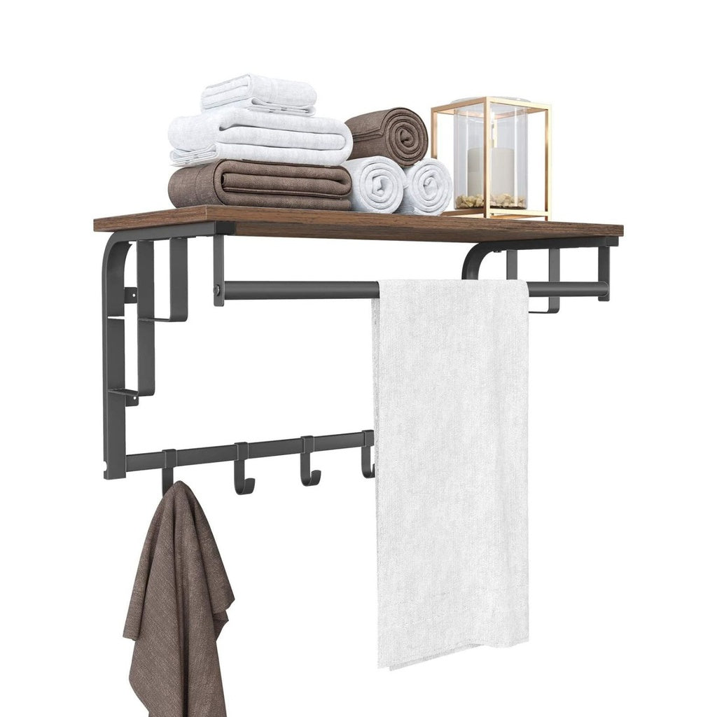 VASAGLE Wall-Mounted Coat Rack with 5 Hooks