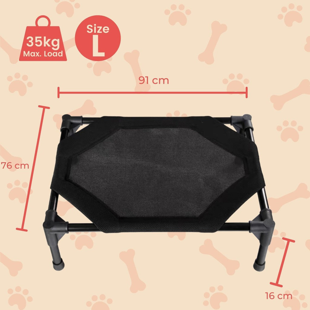 Floofi Elevated Pet Bed (L Black)