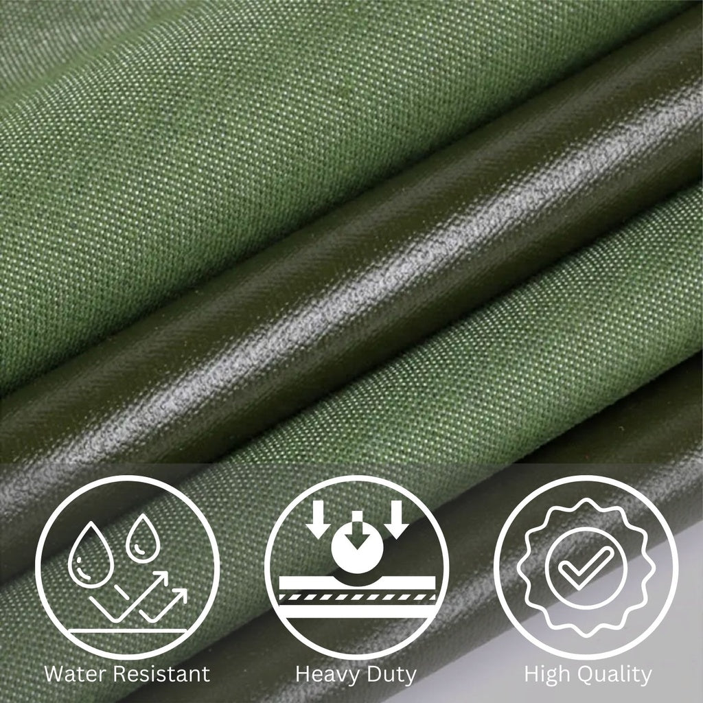 KILIROO 3x3 meter Heavy Duty Waterproof Canvas Tarp - Army Green