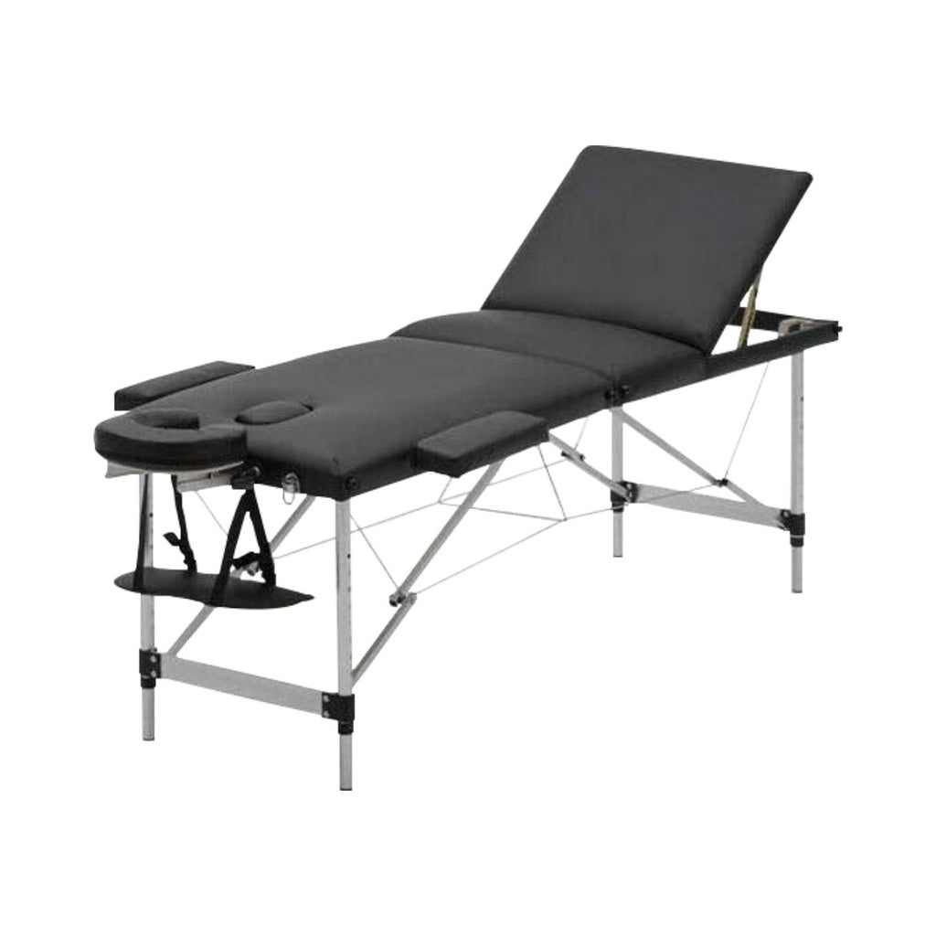 ONIREST 3 Fold Adjustable Portable Massage Bed （Black）