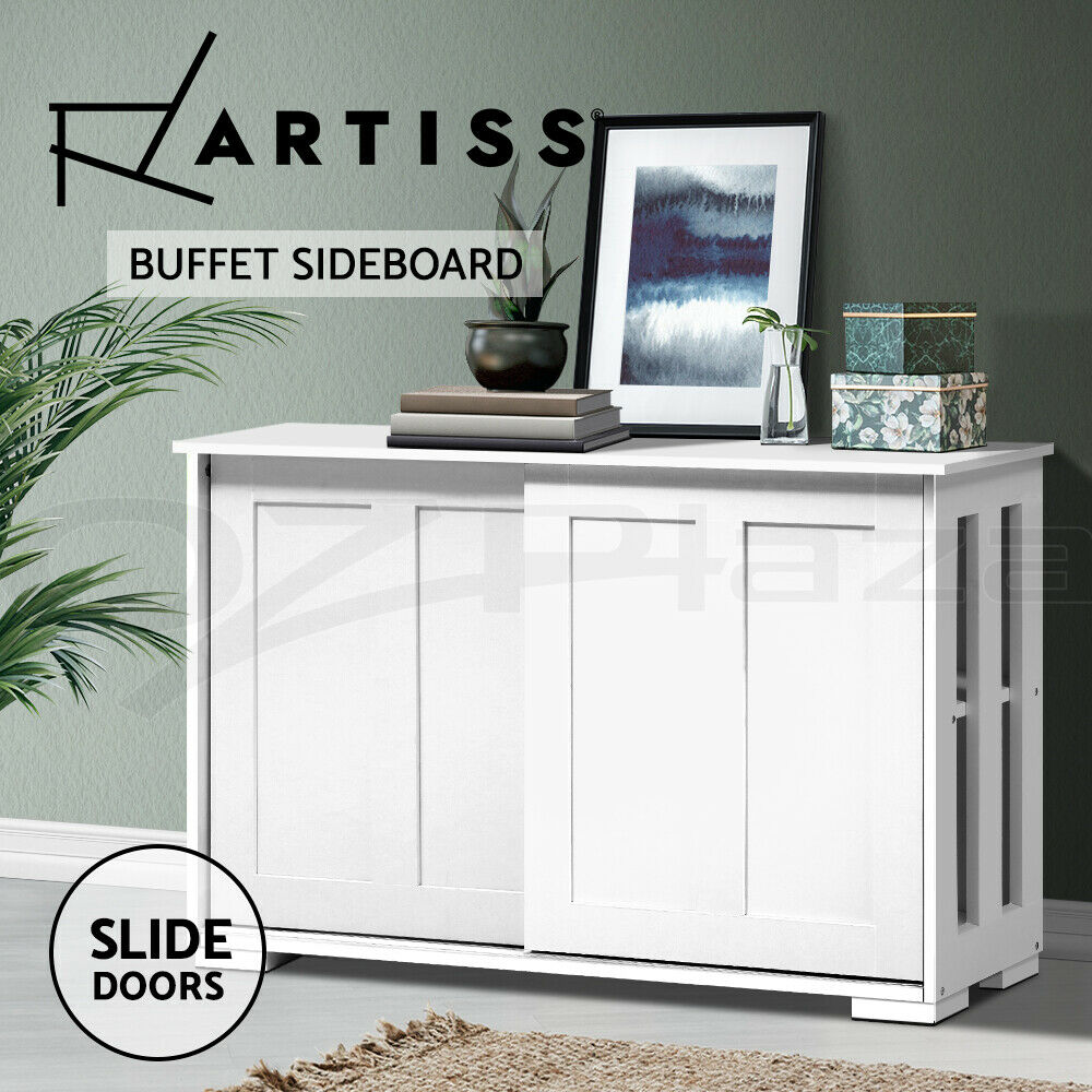 Artiss Buffet Sideboard Cabinet Storage Shelf Cupboard Hallway Table White freeshipping - Awezingly